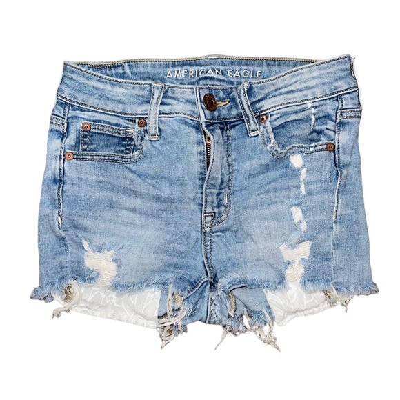 American Eagle Outfitters Pants - American Eagle Super Stretch Distressed Denim Shorts - Size 0